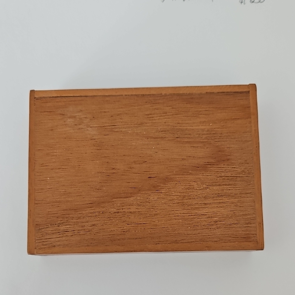 Geometric Wooden Box with Triangular Inlays - Picture 2 of 4